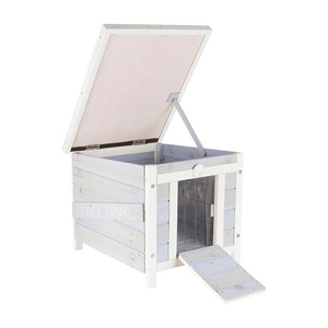 Wetterfestes Katzenhaus aus Holz für den Außenbereich mit Erhöhtem Boden - Product Image 2