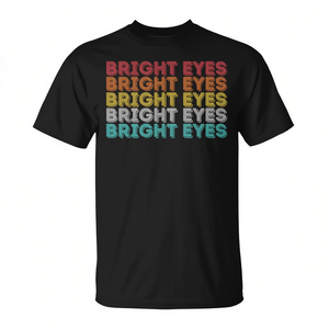 T-shirt Bright Eyes, design rétro vintage, noir, taille adulte unisexe - Product Image 2