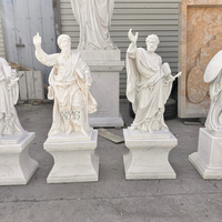 Statue de Saint Paul et de Saint Pierre sculptée à la main en marbre blanc naturel grandeur nature, durable, célèbre, pour usage intérieur, jardin, église, cimetière