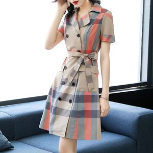 Hot Sale Women V Neck Loose a Line Midi <strong>Dress</strong> Short Sleeve Elegant Casual Daily Wear OEM Wholesale - Product Image 4