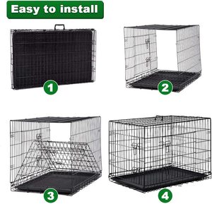 Fabricante 24 30 36 42 48 pulgadas Metal plegable perro cajas jaula Metal plegable perro jaula XXL negro impacto perro perrera jaula - Product Image 5