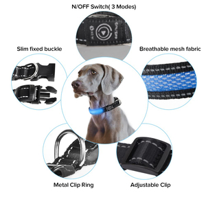 Rechargeable <strong>LED</strong> Light-Up <strong>Dog</strong> <strong>Collar</strong> Waterproof Tactical Style Night Walking Glowing <strong>Collar</strong> for Small Medium Large <strong>Dogs</strong> - Product Image 3