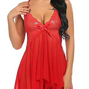 Vêtements de nuit féminins sexy en dentelle, bretelles en maille, multicolores, en tissu Dobby Spandex, pour le commerce transfrontalier Europe-États-Unis - Product Image 4