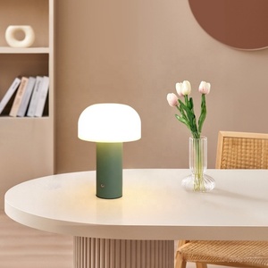 Rechargeable Mushroom Table Lamp Built-in Lithium Battery <b>Touch</b> Control <b>Bedside</b> Night <b>Light</b> For Bedroom Restaurant Desk Decor - Product Image 6