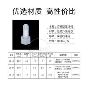 ฝาครอบสายไฟพลาสติก Ce-1 จำนวน 1000 ชิ้น ขั้วต่อแบบปิดสำหรับการป้องกันเทอร์มินัลแรงดันต่ำ - Product Image 2