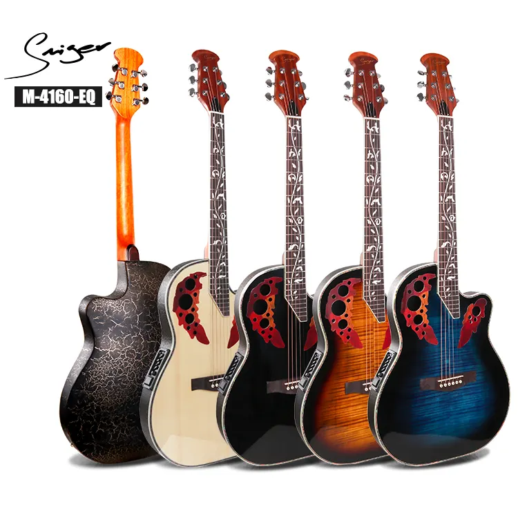 Guitarra Ovation de fábrica china de la marca Smiger, guitarra eléctrica acústica y guitarra eléctrica