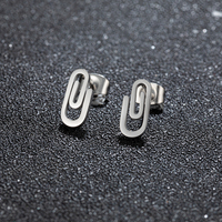 Boucles d'oreilles créatives en forme de trombones en acier inoxydable Shuangshuo pour femmes, accessoires de bijoux tendance pour fêtes et mode, pour filles