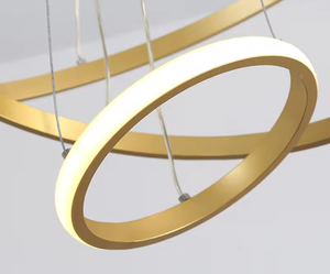 Zeal Lighting Round Geometric Hotel Metal Chandelier Designer Led Pendant Light Gold - Product Image 6