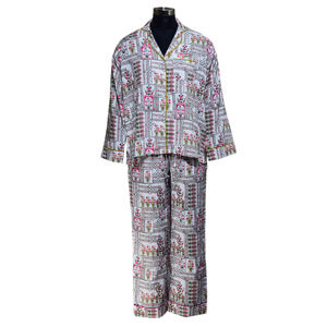 Conjunto de pijama de bambú transpirable para mujer, suministro de ODM, cierre de cordón tejido Sexy para uso doméstico en verano, Otoño, noche de primavera - Product Image 4