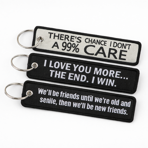 Porte-clés tissé double face OEM/ODM avec logo personnalisé pour voiture, étiquette de marque, style jet d'aviation - Product Image 4