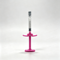 Seringue en verre borosilicate pré-stérilisée de 1 ml à 5 ml, avec piston et butée de positionnement codés par couleur, pour l'emballage de liquides esthétiques