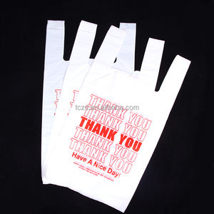 Bolsas de Plástico Personalizadas con Asa Tipo Camiseta para Compras y Supermercado con Diseño de Agradecimiento - Product Image 5