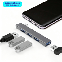 Ultra Slim 4-Port Mini USB 3.1 Multi Splitter for 2.0 2.0 3.0 Type C Hub Aluminum Docking Station Stock