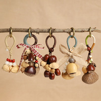 Handgemaakte natuurlijke notenhuls zaad fruit rammelaar helende therapie hangende bel vintage literaire boho girly tas charme cadeau sleutelhanger