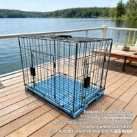 Cage pour animaux de compagnie en métal pliable moderne et solide pour chiens, chats, lapins, utilisation intérieure et extérieure avec verrouillage sécurisé