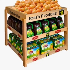 New Design Five Layers Supermarket Wooden Shelf PP Material Bread <b>Display</b> <b>Rack</b> with Cutting Processing Service - Product Image 1