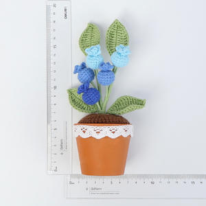 Fleur d'<span class=keywords><strong>hortensia</strong></span> en laine faite à la main au crochet, papillon tricoté en pot, décoration moderne pour la maison, Noël, Pâques, Saint-Valentin - Product Image 3