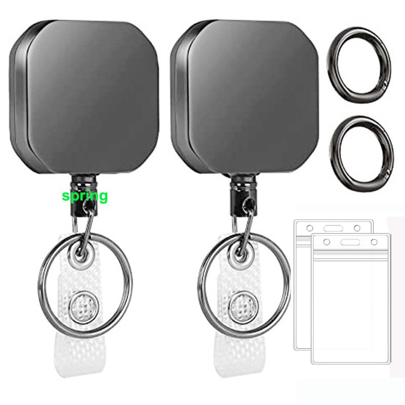Gray   2 square badge +id card holder