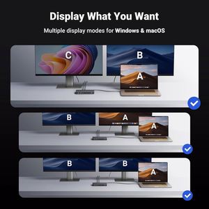 Station d'accueil USB C UGREEN Revodok Pro 209, DisplayLink 9-en-1, double moniteur 4K@60Hz pour Macbook - Product Image 4