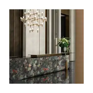 SHIHUI Interior Design Marble Provider Natural Background Wall Stone Elegant Isabella Green Marble Slab For Interior Decoration