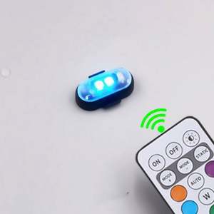 Lumière stroboscopique pour voiture, moto, vélo, 8 couleurs, rechargeable par USB, en plastique, étanche, télécommande sans fil, avertissement anti-collision, LED - Product Image 5