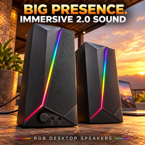 2.0 Channel Computer <b>Speakers</b> With USB Power 3.5mm Stereo Jack 2-Inch Drivers And Plug And Play Desktop Setup For PC <b>Accessories</b> - Product Image 1