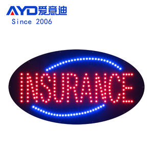 15*27 pulgadas Super brillo INSURANCE Company Sign, forma ovalada Led publicidad Display Car Health Open Billboard - Product Image 1