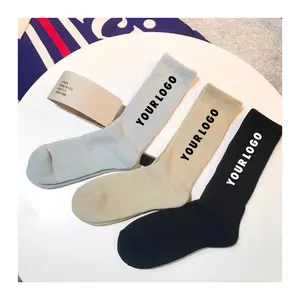 Unisex sólido invierno equipo diseñador logotipo personalizado con calcetines de diseño personalizado calcetines de la tripulación