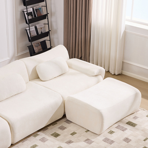 Carton Box Vacuum Compressed Cloud <b>Sofa</b> Multi Seater Corner Lounge <b>Set</b> Plush Velvet Fabric Settee Modern Design Eco-Friendly - Product Image 3