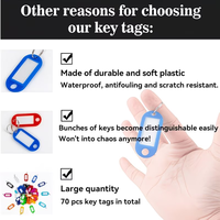 Étiquettes d'identification en plastique pour porte-clés, idéales pour l'identification des bagages, la classification des numéros de chambre d'hôtel, les cartes-clés et les étiquettes de bagages.