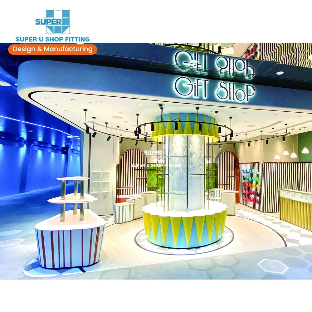 Customized Boutique Shop Furniture Decorations Retail Souvenirs Store Display Rack Gift Shop Interior Design