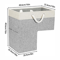 Boîte de rangement en tissu pour escaliers moquettés, panier d'escalier pliable au design unique avec couvercle pour organiser les vêtements sur l'escalier