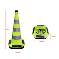 Cône de signalisation portable d'urgence orange, pliable et réfléchissant, pour l'entraînement à la conduite