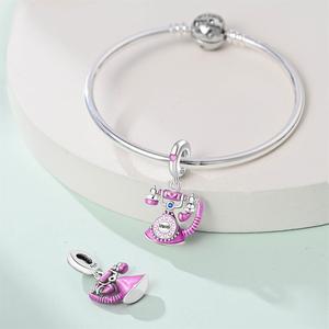 Charmes rétro classiques en argent sterling S925 plaqué or rose, zircon taillé en forme <span class=keywords><strong>de</strong></span> rose, certifiés, pour femmes, à porter au quotidien - Product Image 4