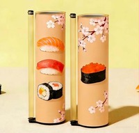 Personnalisation 220mm 50mm OEM Ensemble d'emballage sushi sur mesure Tube Push-Up 20-23ml Bouchons en silicone pour condiments de soja et sirop à emporter