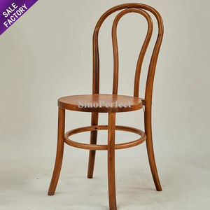 Silla de Madera Maciza Nórdica Apilable al por Mayor, Silla de Madera Curvada Retro de Ratán para Cafetería, Restaurante, Bodas, Fiestas, Banquetes y Eventos - Product Image 3