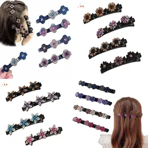 Knitted hairpin suit Flower hairpin Broken hair bangs Side clip Back head pan hairpin