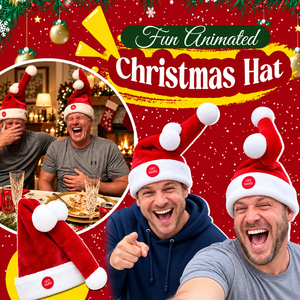 Chapeau de Noël Pafu pour adultes, cadeau de Noël, chapeau de Père Noël en peluche, chantant et dansant automatiquement, chapeau de Noël amusant qui bouge - Product Image 1