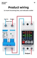 Relais de protection de courant alternatif réglable 63A 230V, régulateur de surtension et de sous-tension avec affichage LED, rail DIN SVC pour fréquence 50Hz