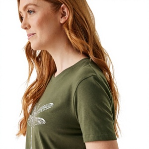 Camiseta Gráfica de Primera Calidad para Mujer, Manga Corta, Estampada, de Algodón, Estilo Casual, Diseño Personalizado, Opciones de Talla, Venta al Por Mayor - Product Image 5