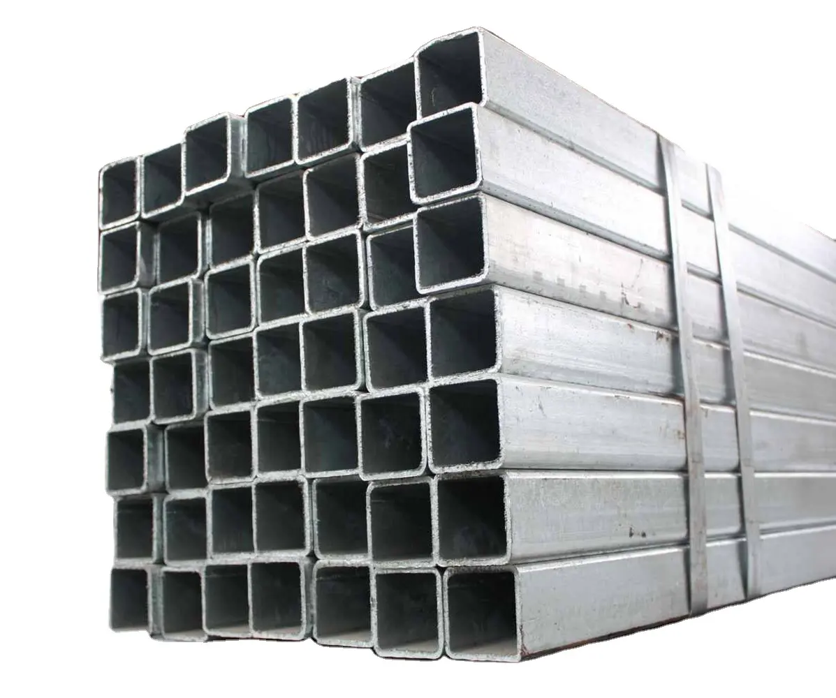 Pre galvanized steel pipe hollow section Black hot dip galvanized Rectangular square tube for construction