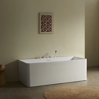 Baignoire autoportante rectangulaire en acrylique MC8004 pour intérieur, avec fonction de trempage profond, idéale pour les salles de bain d'appartements et d'hôtels