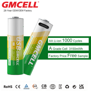 1.2v Nickel Metal Hydride <b>Batteries</b> 1.5V USB <b>AA</b> Rechargeable <b>Battery</b> Type-C 1000 Cycle Li-ion <b>Batteries</b> - Product Image 4