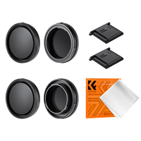K&F Concept – Ensemble de sept capuchons pour objectif Sony E-mount, comprenant un capuchon de protection arrière pour objectif, un capuchon pour griffe porte-accessoire et un chiffon de nettoyage sous vide
