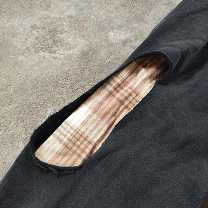 Ysjy OEM Thời Trang Dạo Phố Splice Hoodies và áo sơ mi đau khổ Thiết kế kẻ sọc áo Crew Neck Áo nỉ cho nam giới - Product Image 5