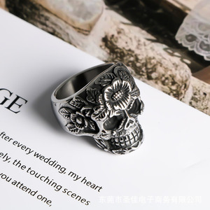 Floral Skull <b>Ring</b> For Men SA824 Fashion Jewelry Gift Occasion Dongguan - Product Image 3