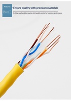 Câble réseau Cat6 non blindé en PVC jaune Super 6, cuivre sans oxygène, paire torsadée à quatre paires, 300 mètres, Gigabit 058
