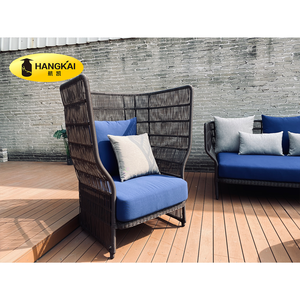 Juego de Sofás de Madera y Aluminio para Exteriores, Estilo Moderno Americano, con Cojines Impermeables para Patio de Villa, Hotel y <span class=keywords><strong>Restaurante</strong></span> - Product Image 4