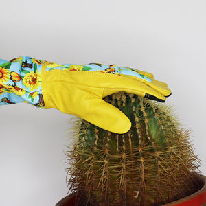 <span class=keywords><strong>Antebrazo</strong></span> largo Cuero Palma Impermeable Rosa Flor Poda Protección Cactus Arbustos y setos Corte Jardinería Guantelete Guantes - Product Image 5