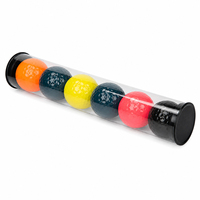 Balles de golf colorées à fossettes brillantes, emballage en tube transparent, couleurs néon mélangées, vente en gros, logo personnalisé